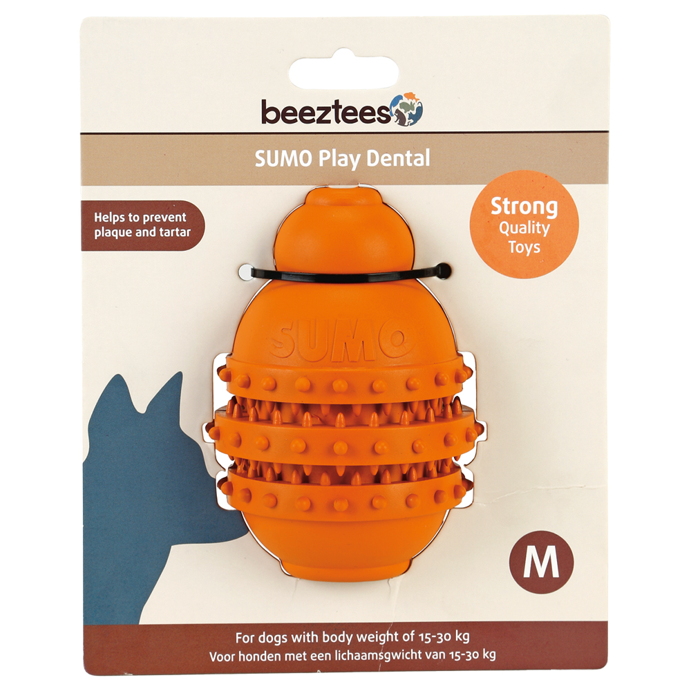 beeztees Hundespielzeug Sumo Play Dental - Größe M: Ø 9 x H 12 cm von Beeztees