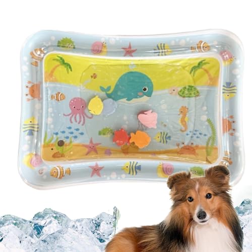 Befeixue Haustier Wasserspielmatte | Sensorische Katzen Wassermatte | Katzen Wasserspielmatte | Aufblasbares Katzen Wasserbett | Verdickte Sensorische Wasserspielmatte Aus PVC Für Katzen Und Hunde von Befeixue