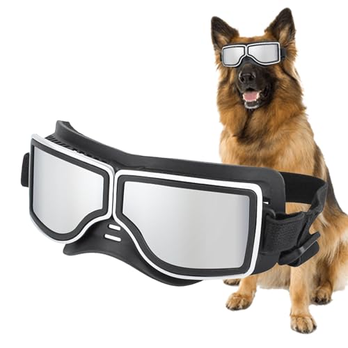 Befeixue Haustierbrille,Hundebrille - Hundesonnenbrille Hundebrille mit bequemem Rahmen, verstellbaren Trägern | Hunde-Motorradbrille, Winddicht, beschlagfrei, staubdicht, schneefest, für von Befeixue