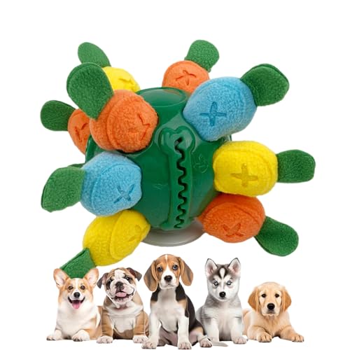 Befeixue Hunde-Puzzleball, interaktiver Sniffle-Leckerli-Ball | Karotten-Design-Puzzle-Futterspender-Spielzeug,Quietschender Puzzleball für Hundetraining und Stressabbau, fördert die natürlichen von Befeixue