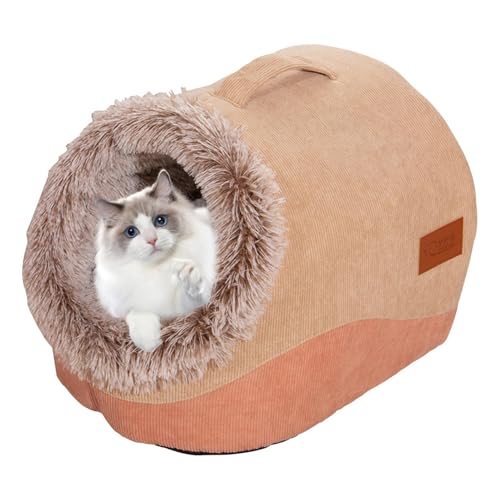 Befeixue Kuscheliges Plüsch-Hundebett, Katzenbetthaus,Plüsch-Warmhütte für Katzen, halbgeschlossenes Design - Haustierbedarf, Hundehütte, Katzenversteck für Katzen, Hunde, Hasen, Haustiere von Befeixue