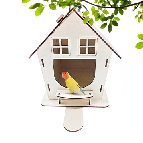 Befeixue Vogelhäuser aus Holz, unvollendetes Vogelhaus aus Holz | Unvollendete Vogelhäuschen aus Holz für den Außenbereich zum Selbermachen,Malen von kritzelnder Holzkunst zur Förderung der von Befeixue