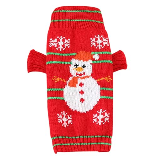 Befeixue Weihnachts-Welpenpullover,Weihnachts-Hundekleidung | Weihnachtswarmer Hundepullover Hundeshirts,Schneemann gestricktes Hundetuch, atmungsaktives Haustierzubehör für kleine Hunde und Katzen von Befeixue