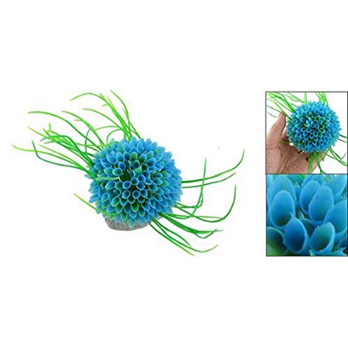 Begchy Künstliche Cyan blau grün floral Pflanzen Dekoration mit ovalen Basis für Aquarium von Begchy