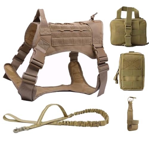 Begchy Set Aus Halsband, Geschirr und Leine für Große Hunde, Trainingsweste für Haustiere, Verstellbares Geschirr XL von Begchy