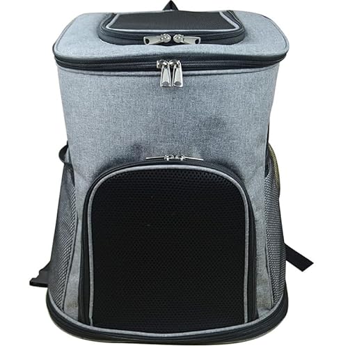 Quadratischer Haustier-Rucksack, Privatsphäre-fokussierter Haustier-Tragerucksack für geheime Abenteuer, Katzen- und Hundeausgangstasche, tragbare Tasche, Hundetasche, Katzentragetasche (Grau, L: 40 x von Beidingsen