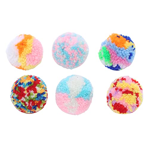 5 Pack Cats Favorit Für Garn Spielzeug Pom Pom Bälle Farbe Zufällig 5 cm Für Katzenspielzeug Verschiedene Weiche Kätzchen Pom Kugeln von Beimus