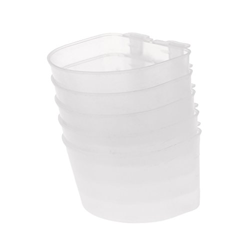 5 Pack Vogel Fütterungsschale Plastikbecher Papageien Essen Wasser Schüssel Käfig Tasse Für Sittich Conure Cockatiel Lovebird von Beimus