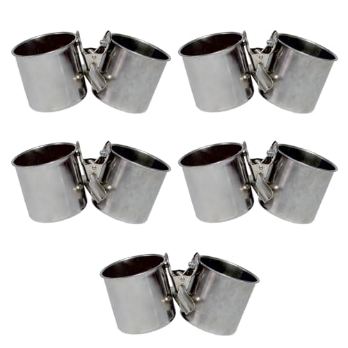 5pcs Käfig Vogel Fütterung Tasse Schüssel Doppelverbrauch Haustier Vogel Dish Tasse Nicht Umkippen Um Lebensmittel Trinkfutter Für Vogel Zu Füttern von Beimus