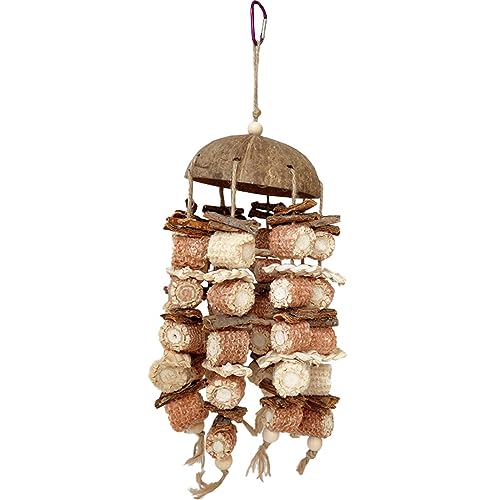 Beimus Großer Vogelspielzeug Birdcage Hanging Toy Natural Cornwaden Block Papagei Kaut Spielzeug Klettern Schwung Spielzeug Für Lovebirds Cockatoos von Beimus