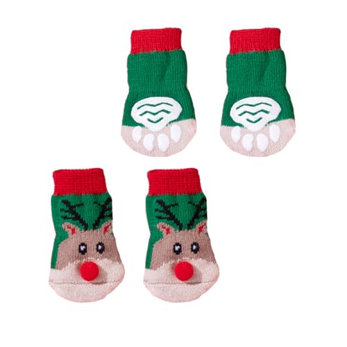 Beimus Outdoor-Hundesocken, schützend, verstellbar, Winter-Hundeschuhe für den Außenbereich, Weihnachtsmotive von Beimus