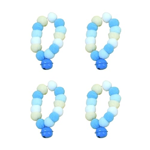 Beimus Weiche Haustierhalsbänder mit bunten Pompons, Glocken, verstellbar, Katzenhalsband-Set für Festival, Urlaub, Party, Katzen, 4 Stück Beimus Weiche Haustierhalsbänder mit bunten Pompons, Glocken, verstellbar, Katzenhalsband-Set für Festival, Urlaub, Party, Katzen, 4 Stück von Beimus
