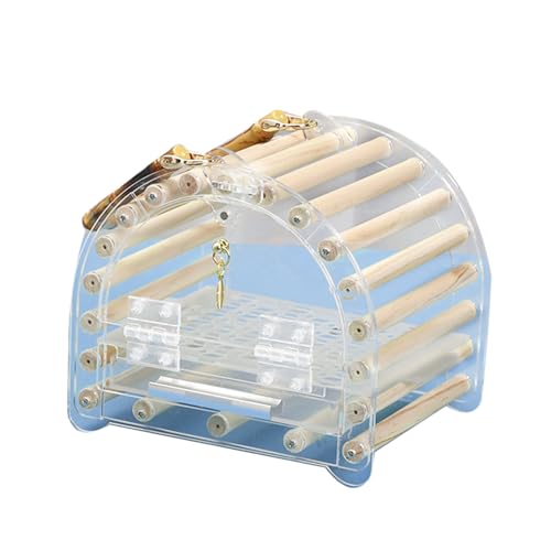 Papageiennest Für Tragbare Vögel Freien Fahrt Cage Handheld Transparent Carry Hülle Mit Tablett Und Leiter Für Cockatiels von Beimus