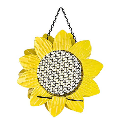 Sonnenblumen Vogelhäuschen Metall Hanging Vogelfutterhäuscheln Mit Barsch Für Wilde Vögel Garten Hinterhof Freien Dekorationen von Beimus