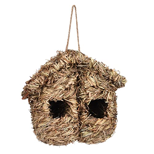 Beimus Vogel Nest Gras Vogelhütte Freien Naturfaser Vogelhaus Kanarien Wren Nests Chickadee House Wild Bird Hideaway von Beimus