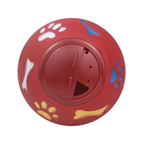 Bekecidi 2er-Pack Hundefutterbälle aus Gummi, Leckerli-Spielzeugball für Haustiere, Zahnreinigungsball für Hunde, Interaktives Hundespielzeug für Langeweile-Training, Zahnreinigung (Blau, Rot) von Bekecidi