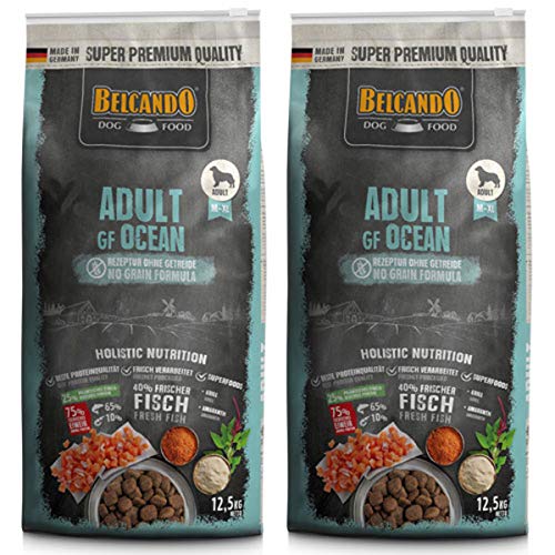 2 x 12,5 kg Belcando Adult GF Ocean | getreidefreies Hundefutter | Sortenreines Trockenfutter ohne Getreide mit Fisch | Alleinfutter für ausgewachsene Hunde ab 1 Jahr - Sparpaket von Belcando