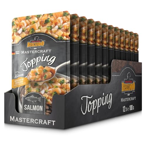 BELCANDO MASTERCRAFT Topping Lachs, 12x 100g Beutel, Nassfutter für Hunde, getreidefrei, sortenfrei, Ergänzungsfutter, Made in Germany von Belcando