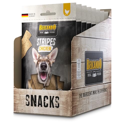 BELCANDO Stripes Chicken 70 g | Premium-Hundesnacks | Getrocknetes Fleisch | 100% natürlich von Belcando