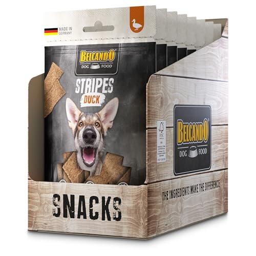 BELCANDO Stripes Duck 70 g | Premium-Hundesnacks | Getrocknetes Fleisch | 100% natürlich von Belcando