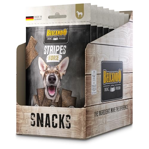 BELCANDO Stripes Horse 70 g | Premium-Hundesnacks | Getrocknetes Fleisch | 100% natürlich von Belcando