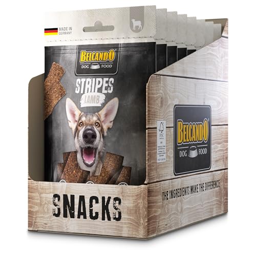 BELCANDO Stripes Lamb 70 g | Premium-Hundesnacks | Getrocknetes Fleisch | 100% natürlich von Belcando