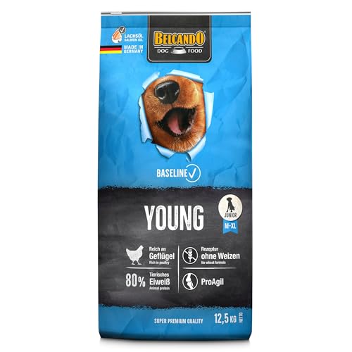 BELCANDO Baseline Young [12,5kg] Trockenfutter für Hunde | Alleinfuttermittel für Junge Hunde mittlerer und großer Rassen von Belcando