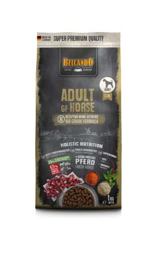 BELCANDO Adult GF Horse [1kg] Hundefutter | Trockenfutter ohne Getreide mit Pferd | Alleinfuttermittel für ausgewachsene Hunde Aller Rassen ab 1 Jahr von Belcando