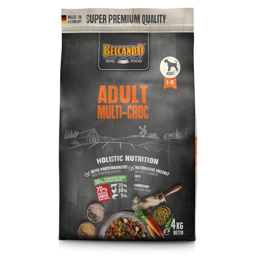 BELCANDO Adult Multi-Croc [4 kg] | Trockenfutter für Hunde mit Gemüsechips & Nudeln | Alleinfuttermittel für ausgewachsene Hunde ab 1 Jahr von Belcando