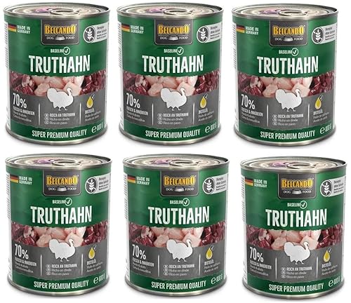 Belcando Baseline Truthahn 6 x 800 g getreidefreies Hundefutter von Belcando