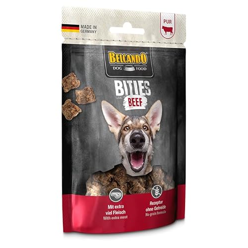 Belcando Bits Beef | 90 g | Snack für Hunde | Mit extra viel Fleisch | Nur eine tierische Proteinquelle | Ohne Getreide | Ohne Verwendung von Zucker | Schonend luftgetrocknet von Belcando