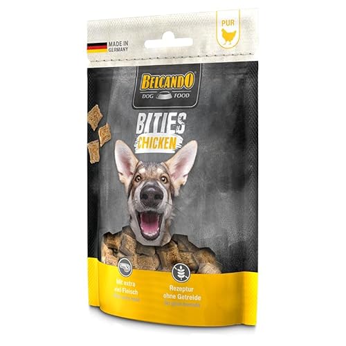 Belcando Bits Chicken | 90 g | Snack für Hunde | Mit extra viel Fleisch | Nur eine tierische Proteinquelle | Ohne Getreide | Ohne Verwendung von Zucker | Schonend luftgetrocknet von Belcando