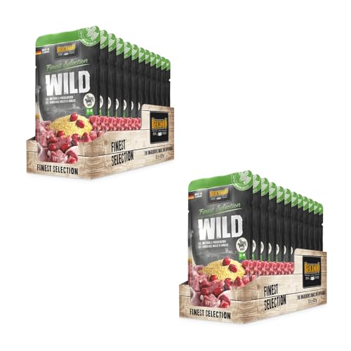 Belcando Finest Selection Adult Wild mit Hirse und Preiselbeeren | Doppelpack | 2 x 12 x 125 g | Feuchtnahrung für Sensible oder wählerische Hunde | Praktischen Einzelportionen von Belcando