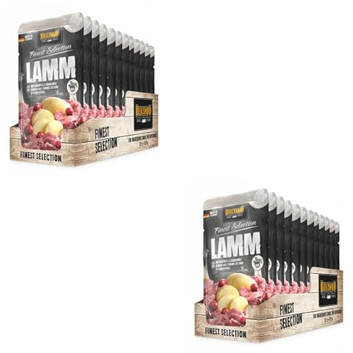 Belcando Finest Selection Lamm mit Kartoffeln & Cranberries | Doppelpack | 2 x 12 x 125 g | Feuchtnahrung für Sensible oder wählerische Hunde | Enthält kalt gepresstes Distelöl von Belcando