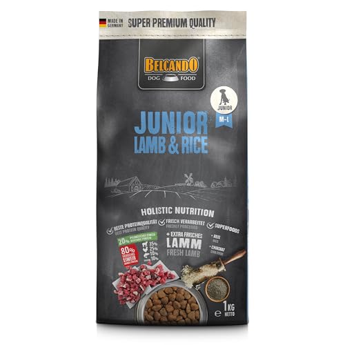 Belcando Junior Lamb & Rice Hundefutter | Trockenfutter für empfindliche Junghunde | Alleinfuttermittel für Junghunde ab 4 Monaten (1 kg neu) von Belcando