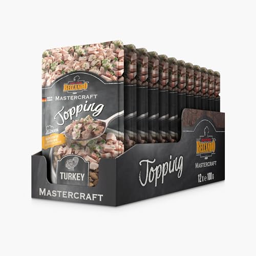 BELCANDO Mastercraft Topping Truthahn, 12x 100g Beutel, Nassfutter für Hunde, getreidefrei, sortenfrei, Ergänzungsfutter, Made in Germany von Belcando