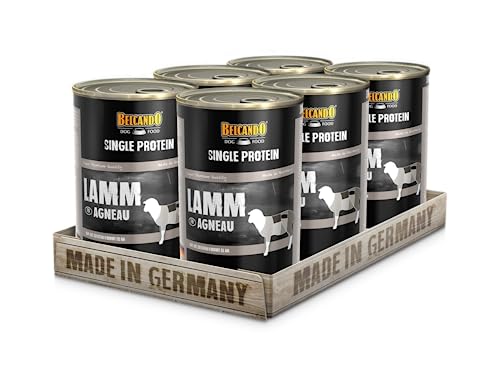 Belcando Single Protein Dose [6x400g Lamm] | Sortenreines Nassfutter für Hunde | Monoprotein Feuchtfutter von Belcando