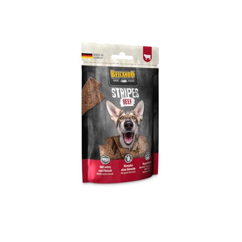 Belcando Stripes Beef | 70 g | Snack für Hunde | Mit Superfoods: Bierhefe, Krill und aromatische Kräuter | Ohne Getreide | Ohne Verwendung von Zucker | Extra viel Fleisch von Belcando