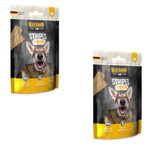 Belcando Stripes Chicken | Doppelpack | 2 x 70 g | Snack für Hunde | Mit Superfoods: Bierhefe, Krill und aromatische Kräuter | Ohne Getreide und ohne Zucker | Mit extra viel Fleisch von Belcando