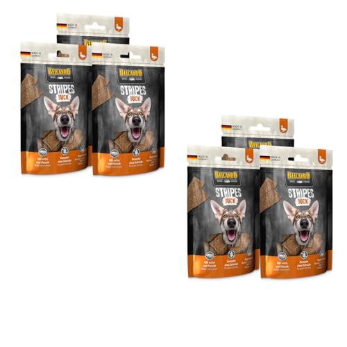 Belcando Stripes Duck | 6er Pack | 6 x 70 g | Snack für Hunde | Mit Superfoods: Bierhefe, Krill und aromatische Kräuter | Ohne Getreide und ohne Zucker | Mit extra viel Fleisch von Belcando