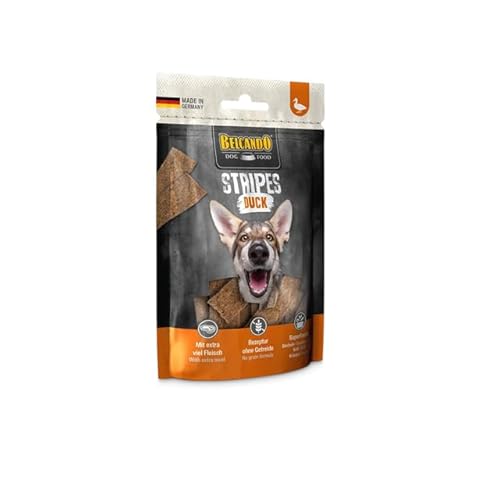 Belcando Stripes Duck | 70 g | Snack für Hunde | Mit Superfoods: Bierhefe, Krill und aromatische Kräuter | Ohne Getreide | Ohne Verwendung von Zucker | Extra viel Fleisch von Belcando