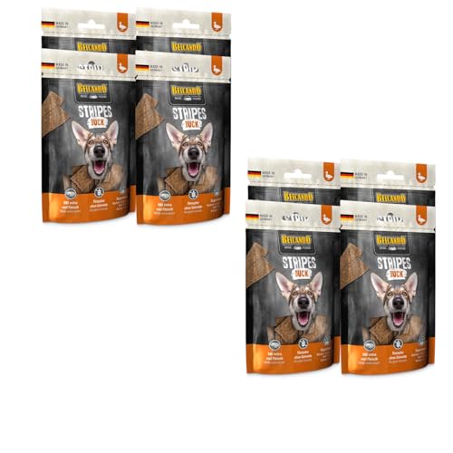 Belcando Stripes Duck | 8er Pack | 8 x 70 g | Snack für Hunde | Mit Superfoods: Bierhefe, Krill und aromatische Kräuter | Ohne Getreide und ohne Zucker | Mit extra viel Fleisch von Belcando