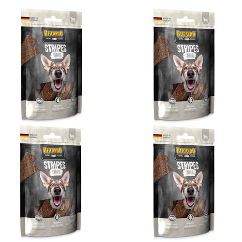 Belcando Stripes Lamb | 4er Pack | 4 x 70 g | Snack für Hunde | Mit Superfoods: Bierhefe, Krill und aromatische Kräuter | Ohne Getreide und ohne Zucker | Mit extra viel Fleisch von Belcando