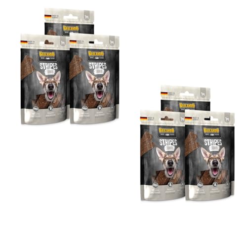 Belcando Stripes Lamb | 6er Pack | 6 x 70 g | Snack für Hunde | Mit Superfoods: Bierhefe, Krill und aromatische Kräuter | Ohne Getreide und ohne Zucker | Mit extra viel Fleisch von Belcando