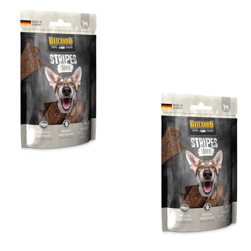 Belcando Stripes Lamb | Doppelpack | 2 x 70 g | Snack für Hunde | Mit Superfoods: Bierhefe, Krill und aromatische Kräuter | Ohne Getreide und ohne Zucker | Mit extra viel Fleisch von Belcando