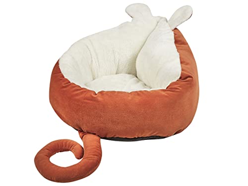 Hunde-und Katzenbett Samtstoff Orange Maus Form 50 x 45 cm Hassa von Beliani