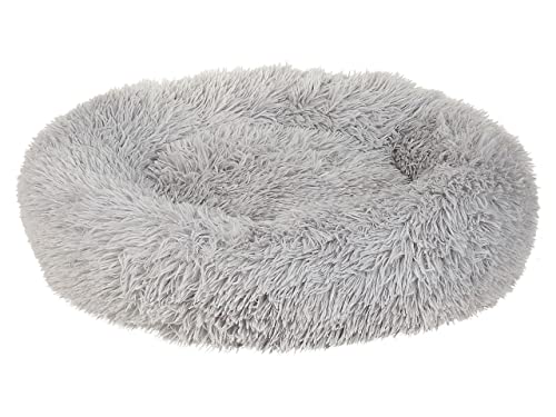 Kuscheliges Tierbett oval für Hunde Katzen Polyester hellgrau ⌀ 60 cm Kulu von Beliani