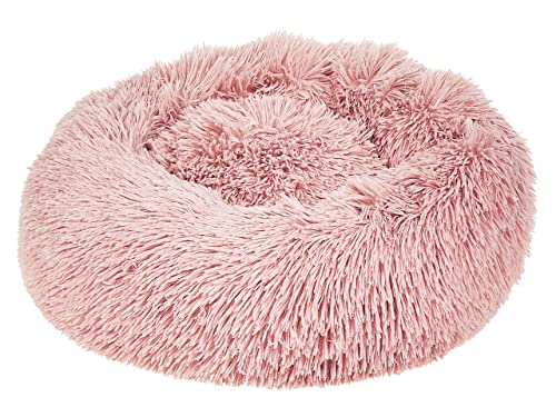 Kuscheliges Tierbett oval für Hunde Katzen Polyester rosa ⌀ 50 cm Kulu von Beliani