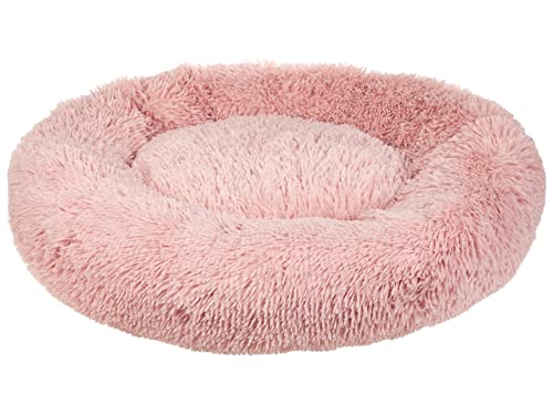 Kuscheliges Tierbett oval für Hunde Katzen Polyester rosa ⌀ 80 cm Kulu von Beliani