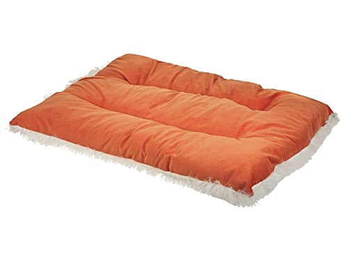 Modernes Tierbett aus weichem Samtstoff mit Quasten orange 70 x 55 cm Ergani von Beliani